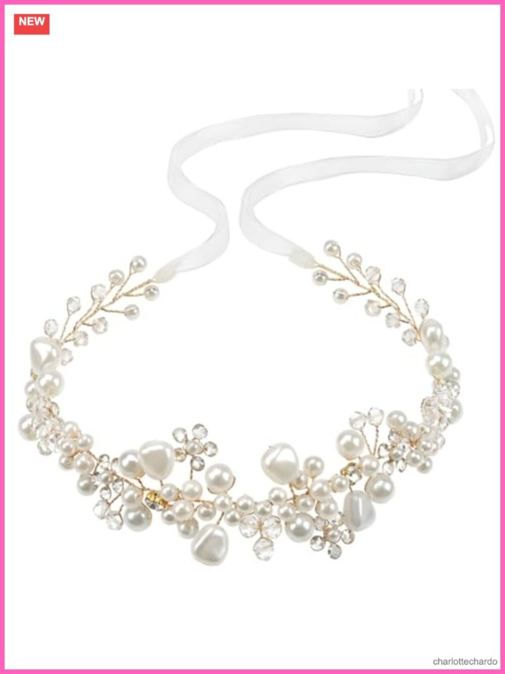 Handmade Pearl Rhinestone Flower Girl Headband Wedding Hair Accessory